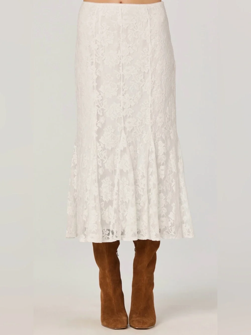 Astr‎ The Label | Off White | Lace MIDI  Skirt